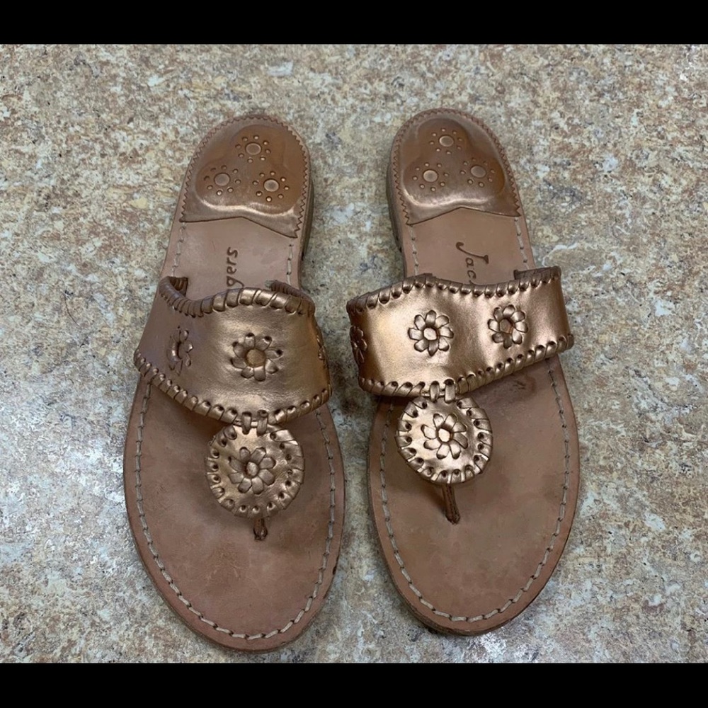 Jack Rogers Rose Gold Sandal size 8.5! So Adorbs!